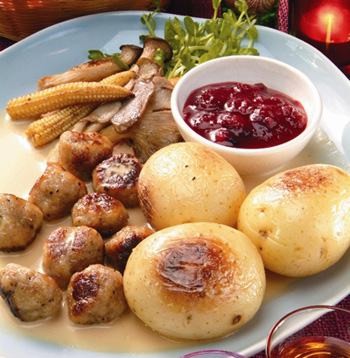 瑞典肉丸配烤土豆 Meat ball w/ baked potatos
