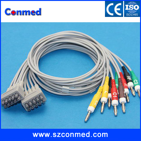 GE EKG cable 10lead,AHA/IEC