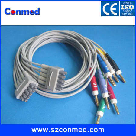 GE-Marqutte 10-lead ECG EKG leadwires for patient monitor with medical TPU
