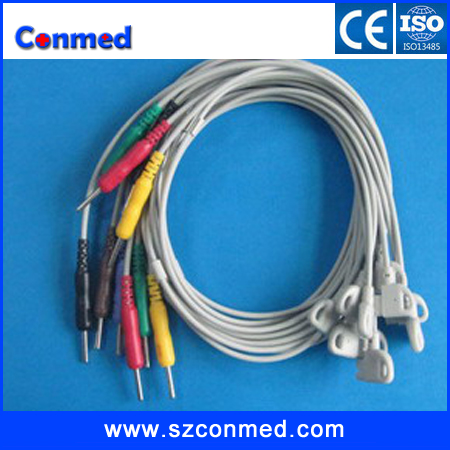 Philips M1700A trim II One-piece 10lead ECG EKG cable and IEC Din3.0 Electrodes