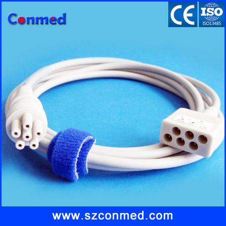 6Pin ECG Cable For COLIN BP88S, Truck Cable ,IEC, Without Leadwires