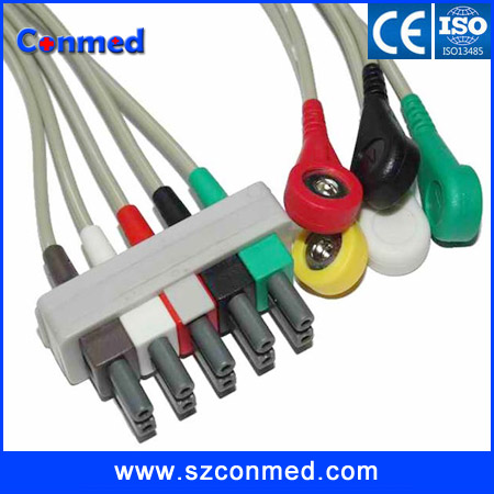 Multi-link 5lead ECG cable and leadwires with CE mark for philips
