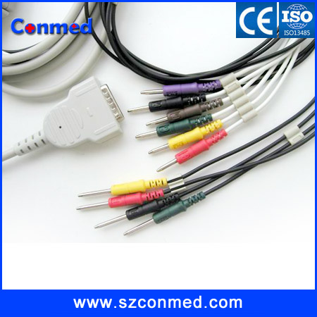 Burdick EKG cable with 10leadwires,Banana 4.0 IEC