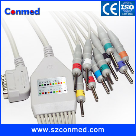 Kanz PC-109  12lead EKG cable IEC ,DIN3.0