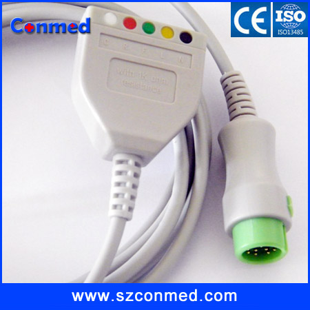 Mindray T5 T8 3lead ECG TRUNK cable for DIN type AHA