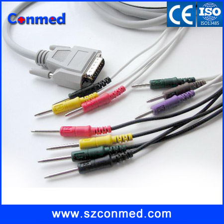 Nihon Kohden one-piece series EKG cable.10lead,IEC,No resistance,banana,ECG-9620 9010,9020