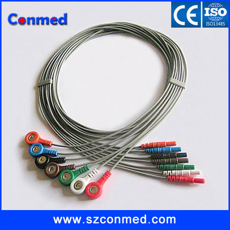 Landcom holter ECG cable with leadwires snap AHA Din 1.5